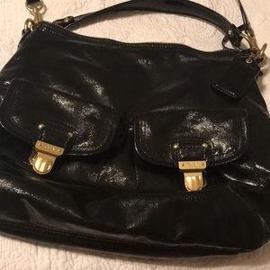 Coach handbag. Black patent leather